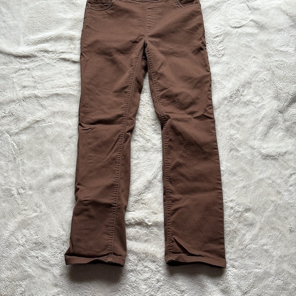 Up! Pants Brown Slim Fit Stretch Trousers | 69% Cotton | Pull-On Mid Rise Pants - Picture 3 of 7